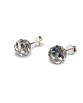 Aros Cristal Facetado 9mm Plata Fina 925