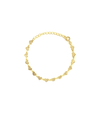 Pulsera Corazones Enchapado Oro 18 K