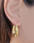 Aros argolla bote 26mm Enchapado Oro 18 K