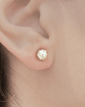 Aros Niña Perla Sintética 5mm Enchapado Oro 18 K