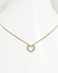 Collar Corazón Circón Enchapado Oro 18 K 44cm