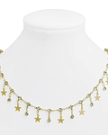 Collar Estrella Strass Largo Enchapado Oro 18 K 60cm