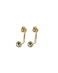 Aros 2 Circones Blancos Enchapado Oro 18K