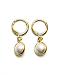 Aros Argolla Perla Enchapado Oro 18K