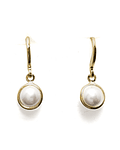 Aros Argolla Perla Enchapado Oro 18K