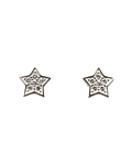 Aros Estrella Circón Blanco 10mm Plata Fina 925