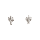 Aros Cactus Circón Blanco Plata Fina 925 1