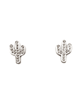 Aros Cactus Circón Blanco Plata Fina 925