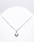 Collar Corazón Circón Blanco Plata Fina 925 45cm