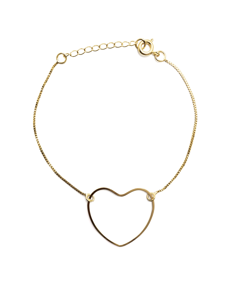 Pulsera Corazón Grande Enchapada Oro 18K