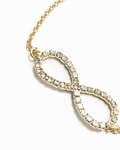 Pulsera Infinito CZ Blanco Enchapado Oro 18K