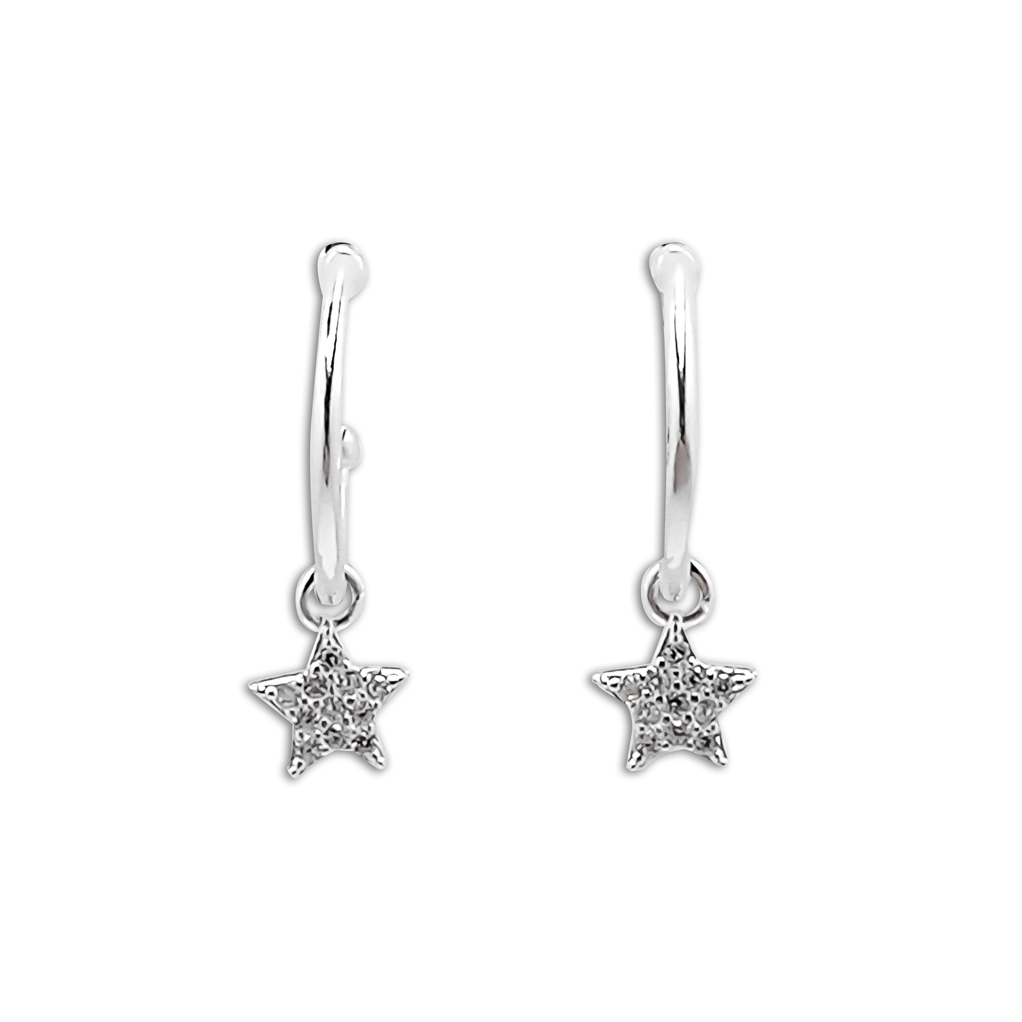Colgante Plata Aros Argollas Con Colgantes Aros Argolla Estrella