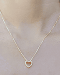 Collar Corazón Circón Enchapado Oro 18 K 44cm