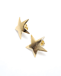 Aros Estrella Satinada Grande Enchapado Oro 18K
