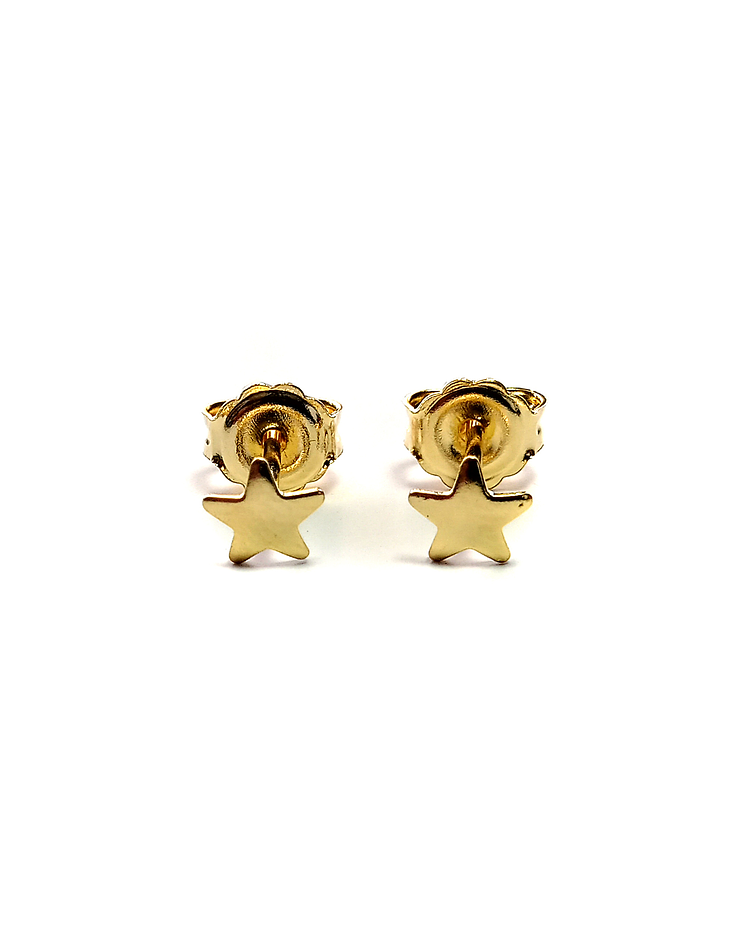 Aros Estrella Mini 5mm Enchapado Oro 18 K 