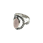 Anillo Cuarzo Rosa Pepa Martillado Plata Fina 925 2