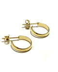 Aros Argolla tubo Curvo 14mm Enchapada Oro 18K