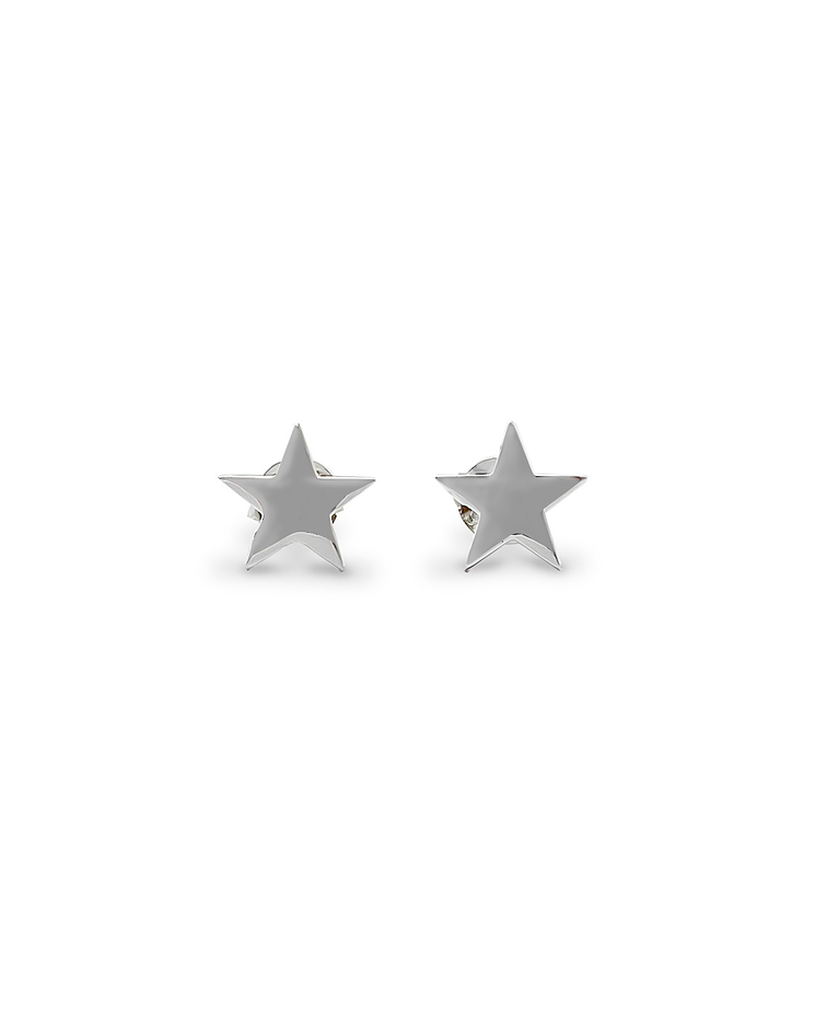 Aros Estrella Plana 8mm Plata Fina 925