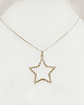 Collar Estrella Martillada Enchapado Oro 18K