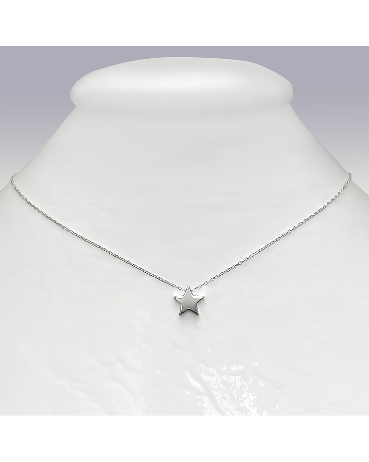 Collar Estrella 50cm Plata Fina 925