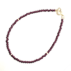 Pulsera Cristal Morado Oscuro Mostacillas Enchapado Oro 18K 1