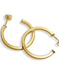 Aros Argollas Cuadrada 27mm Enchapado Oro 18K 