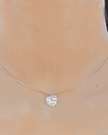 Collar Corazón Cristal Austriaco Aurora Boreal Enchapado Oro 18K 45CM