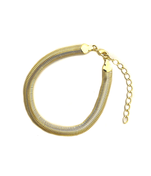 Pulsera Serpiente Plana Enchapada Oro 18K 