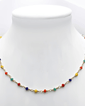 Collar Choker Cristales Colores Enchapado Oro 18K 40cm