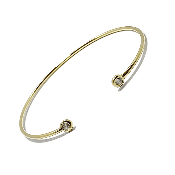 Pulsera Esclava 2 Circones Enchapado Oro 18K