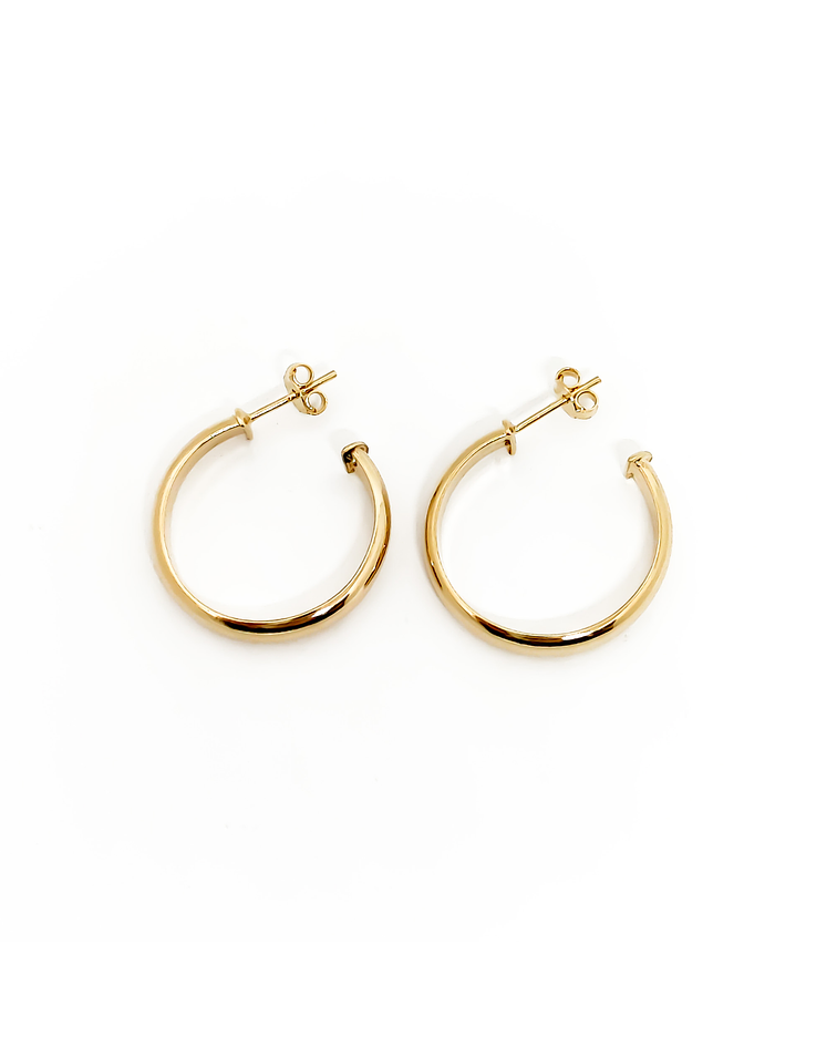 Aros Argolla Tubo 25mm Enchapado Oro 18K