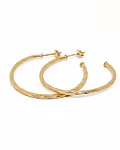 Aros Argollas Torcidas 40mm Enchapado Oro 18K