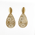 Aros Gotas Flores Enchapado Oro 18K 1