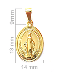 Colgante Medalla Virgen de los Rayos 14mm Enchapado Oro 18K