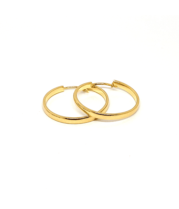 Aros Argollas 25mm Enchapado Oro 18K