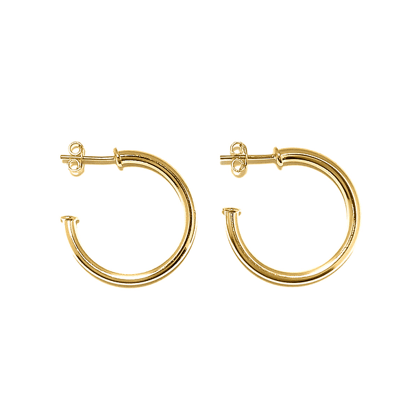 Aros Argollas Tubo Redondo Enchapado Oro 18K 5