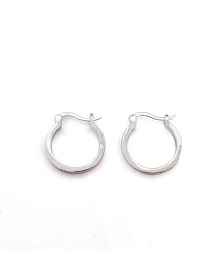 Aros Argollas Circón Plata Fina 925