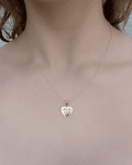 Collar Corazón Ojo Circón Enchapado Oro 18K