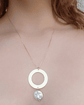 Collar Perla Coin Disco 50cm Enchapado Oro 18K