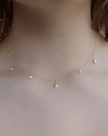 Collar Choker Perlitas Sintéticas Circones Enchapada Oro 18K 42cm