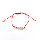 Pulsera Ala Enchapado Oro 18K Cordón Rojo 1