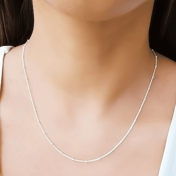 Collar Grumet Mini Bolitas 45cm Plata Fina 925 4