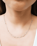 Collar Veneciana Melón 45cm Plata Fina 925