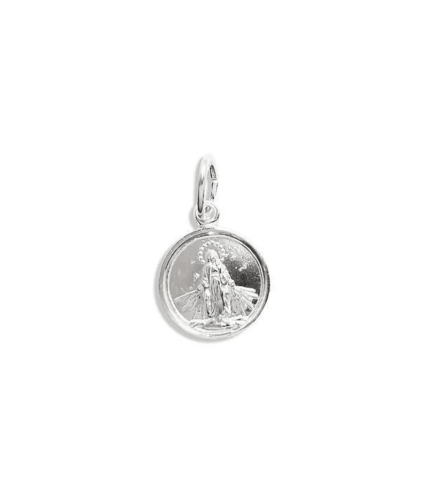 Colgante Medalla Virgen De Los Rayos 10mm Plata Fina 925