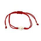 Pulsera Perla de Río Plata Fina 925 Cordón Rojo 1