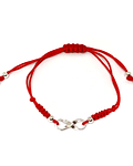 Pulsera Infinito Cordón Rojo Plata Fina 925 