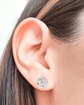 Aros Cristal Facetado 9mm Plata Fina 925