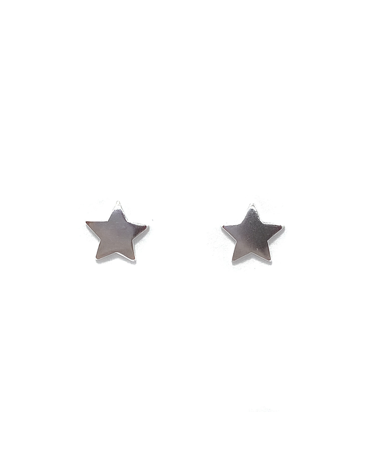 Aros Estrellas 8mm Plata Fina 925