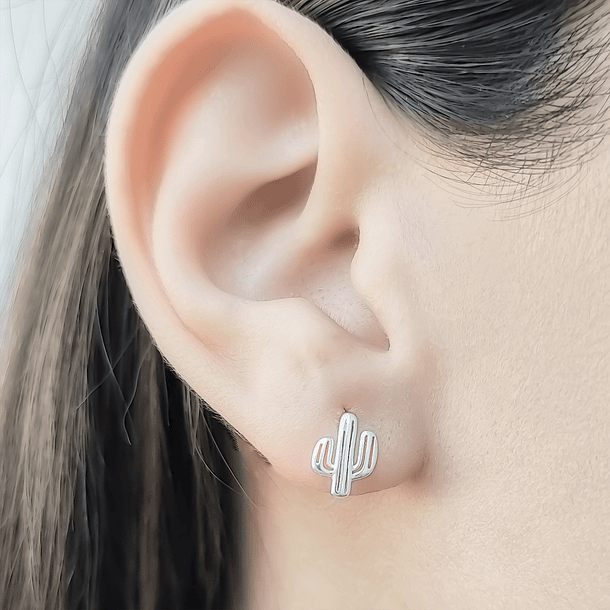 Aros Cactus Plata Fina 925