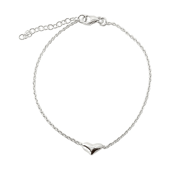 Pulsera Corazón Plata Fina 925